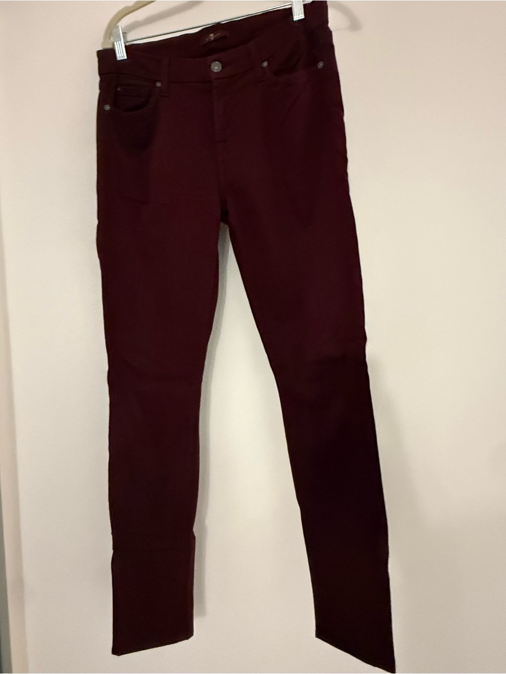 Seven for All Mankind Slim Fit Pants in Deep Burgundy